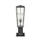 Z-Lite Helix 1 Light Outdoor Pier Mounted Fixture, Black And Clear Seedy 591PHB-533PM-BK - alternate 3